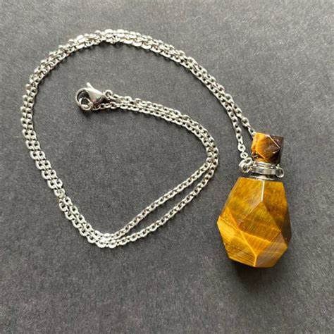Tiger's Eye Perfume Vial Necklace