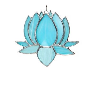 Lotus Stained Glass, Light Blue