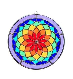 Starburst Mandala Stined Glass, Multicolor