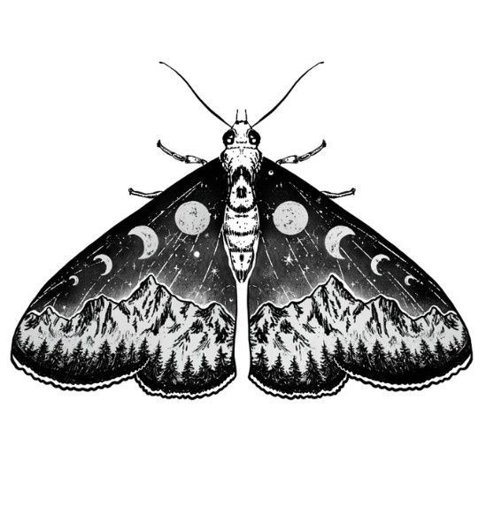 Mystic Moth Tattoo Pair
