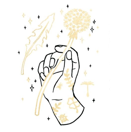 Dandelion Hand Tattoo pair