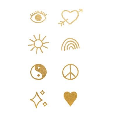 Gold Tattly Flash Tattoo pair