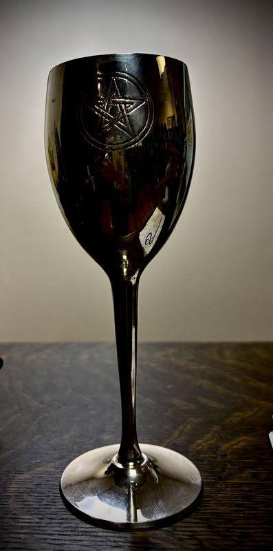 Pentagram Silver Plated Chalice 8 inches tall
