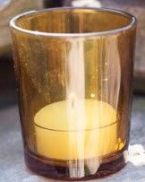 Amber Glass Candle Holder
