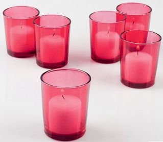 Red Glass Candle Holder