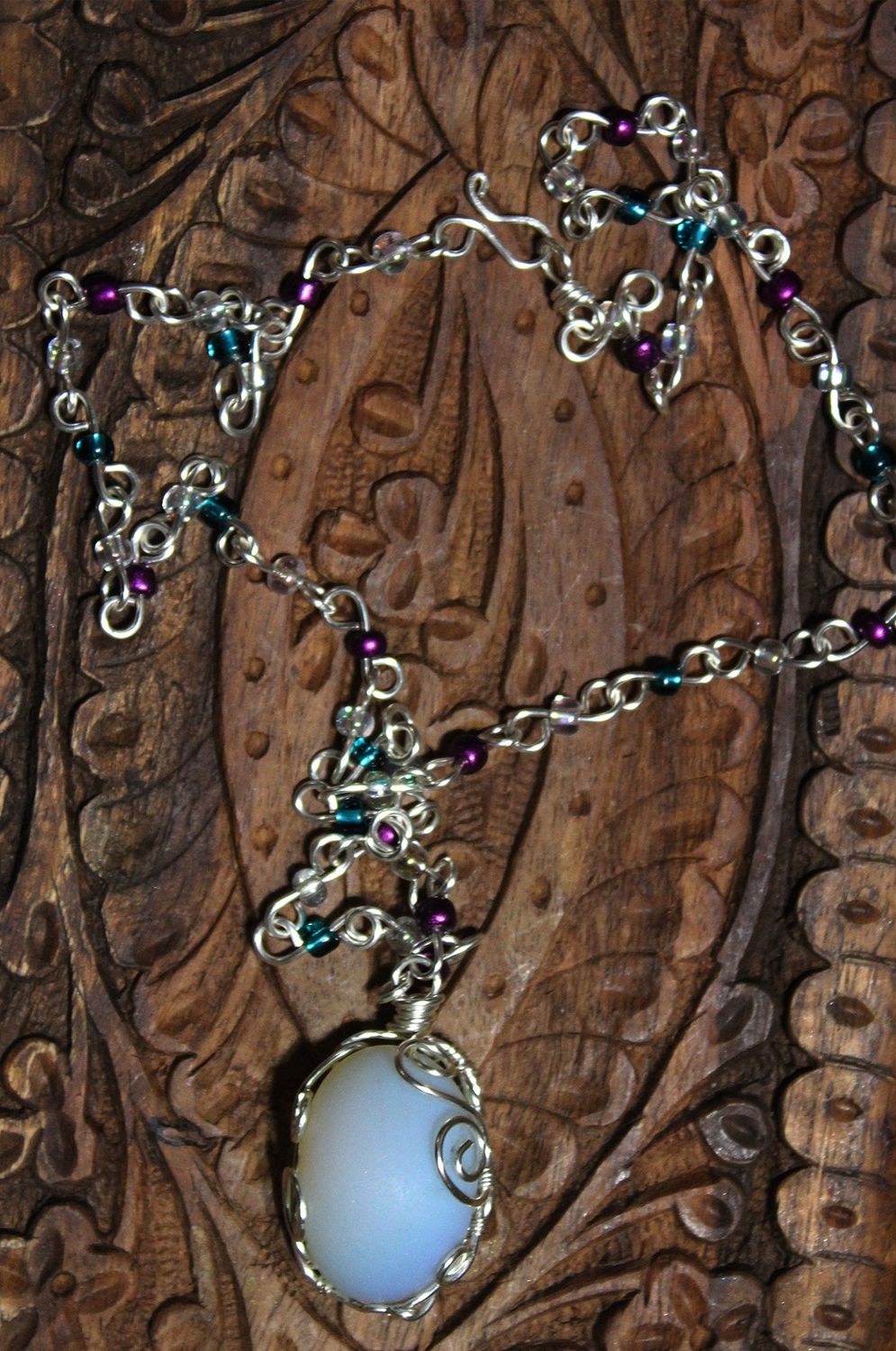 Blue Opal Stone Necklace