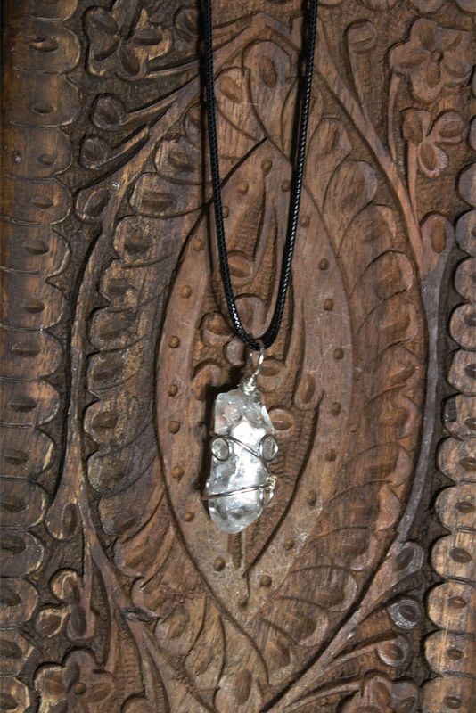 Clear Crystal Quartz Wire Wrapped Necklace