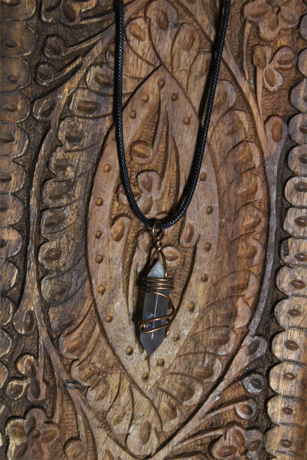 Copper Wrapped Amethyst Crystal Point Necklace