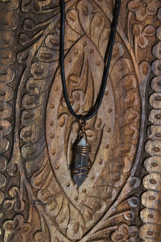 Copper Wrapped Amethyst Crystal Point Necklace