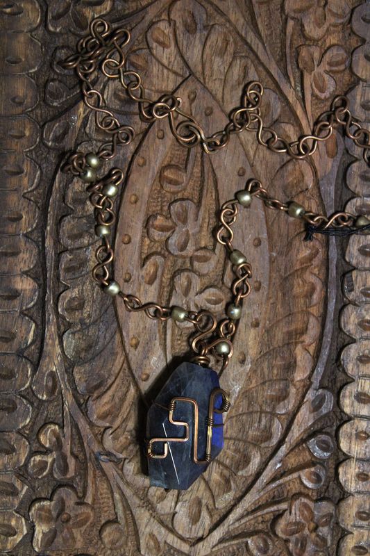 Labradorite Faceted Pendant Necklace