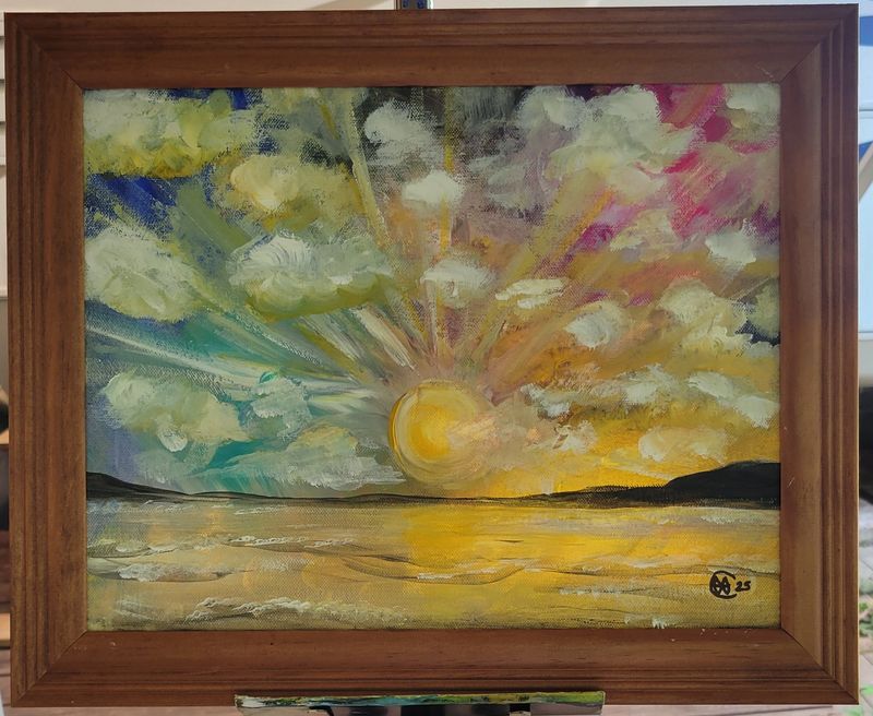 Setting Sun - framed art by Christine Wilson