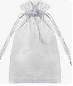 Organza Fabric Bag, 5 x 7 inches, White