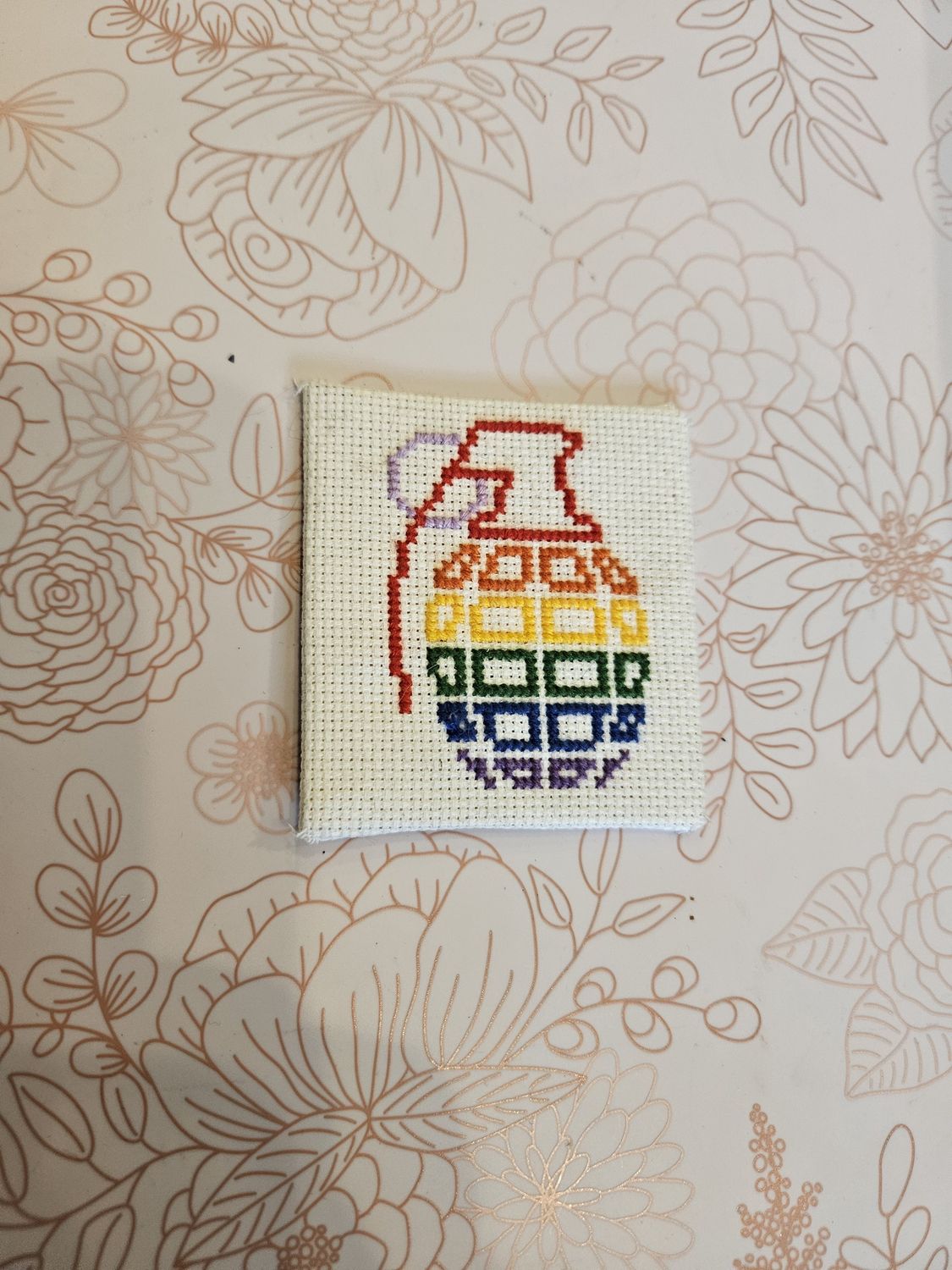 Rainbow Grenade Cross-Stitch