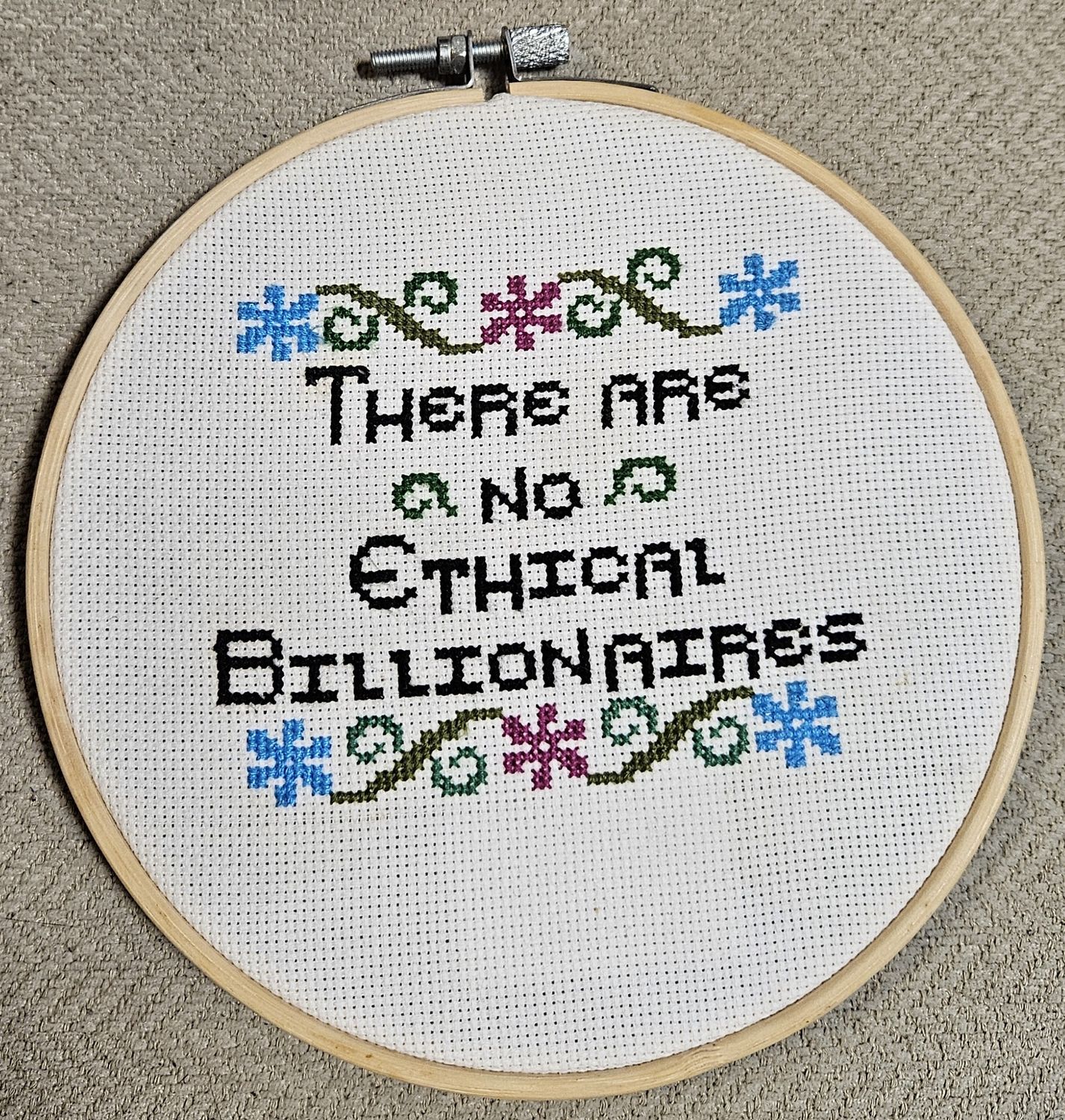 Ethical Billionaires Cross-Stitch