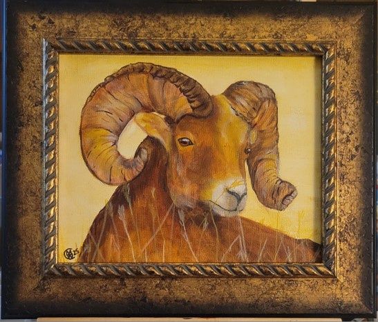 Ram - framed painting by Christine Wilson