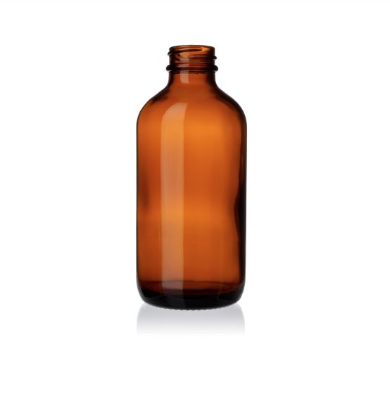 Amber Boston Round Bottle 1 ounce