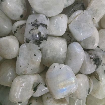 Rainbow Moonstone, Tumbled Stone, 1 ounce