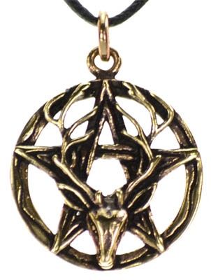 Bronze Pentagram Stag Necklace