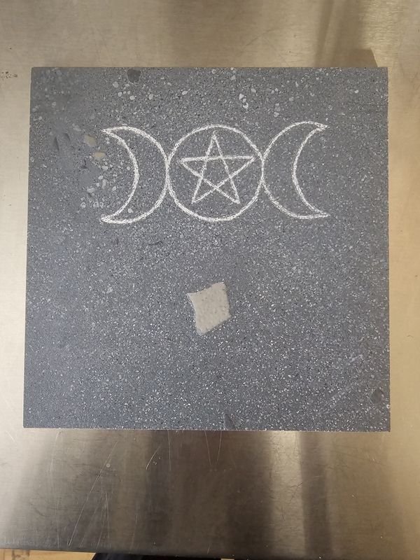 Triple Moon with Pentacle Tile, Large