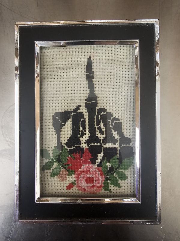 Skeletal Finger Cross Stitch