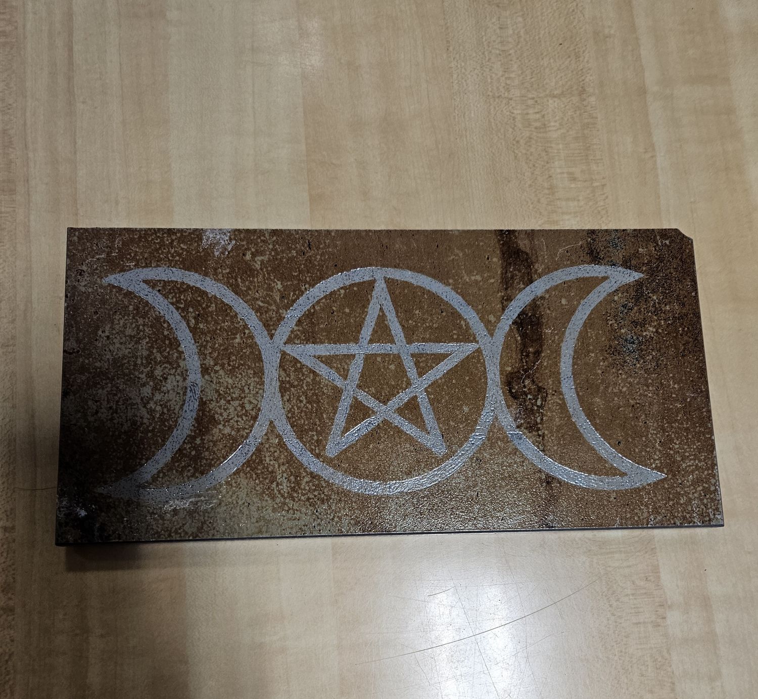 Triple Moon Pentacle Altar Tile - Large