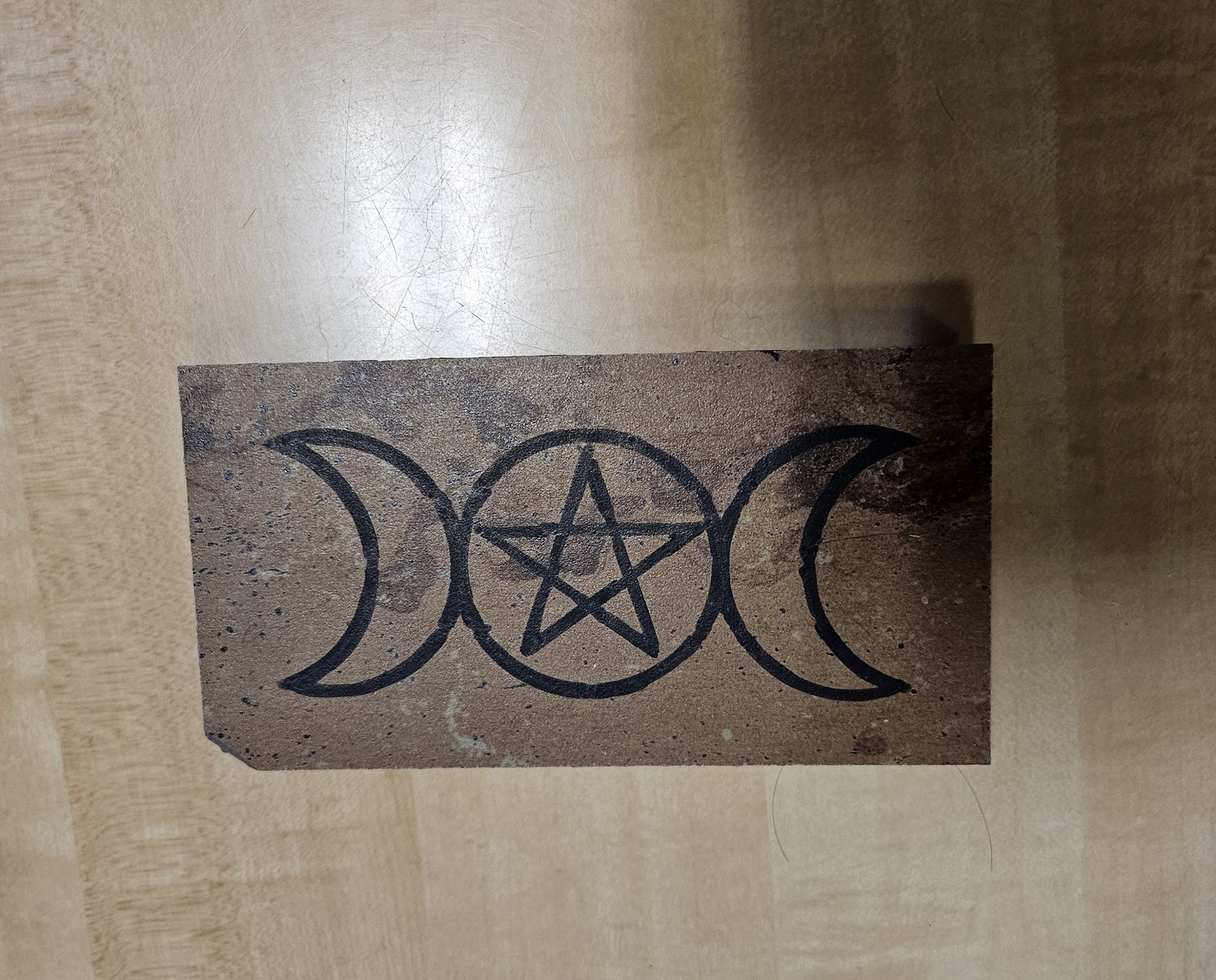 Triple Moon Pentacle Altar Tile