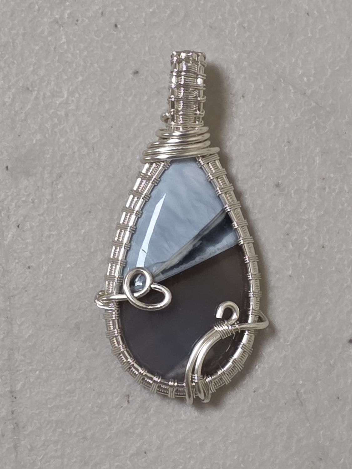 Wire Wrapped Blue Owyee Opal