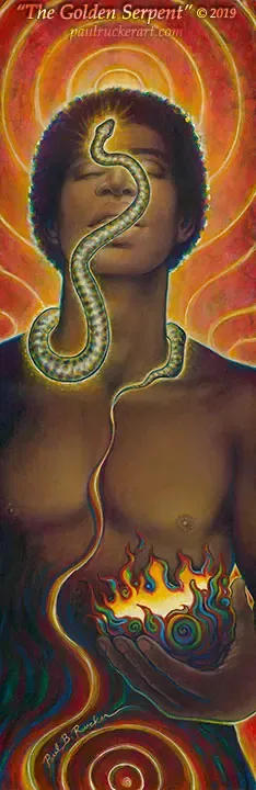 The Golden Serpent Magnet - Vertical