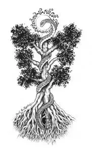 Serpent Tattoo Magnet - Vertical
