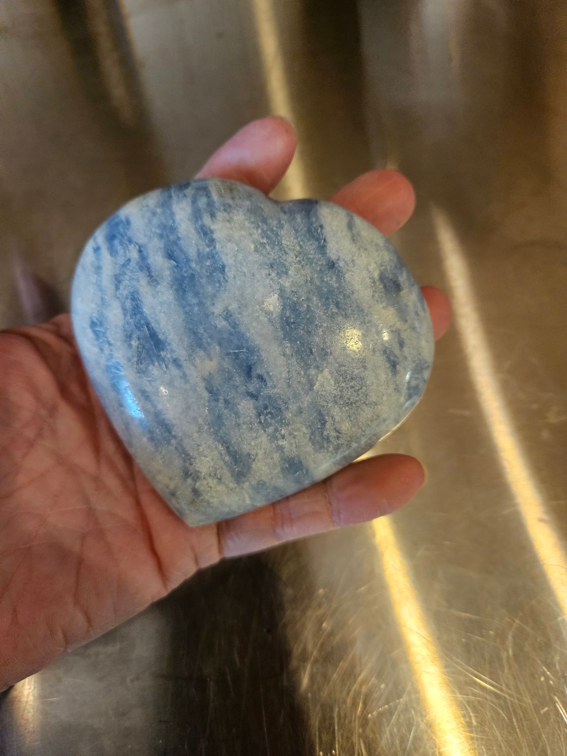 Blue Calcite Heart