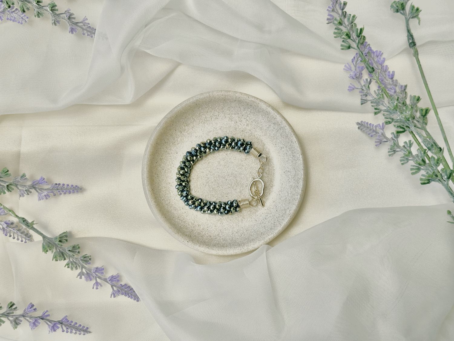 Pulsera Kumihimo Verde-Azul
