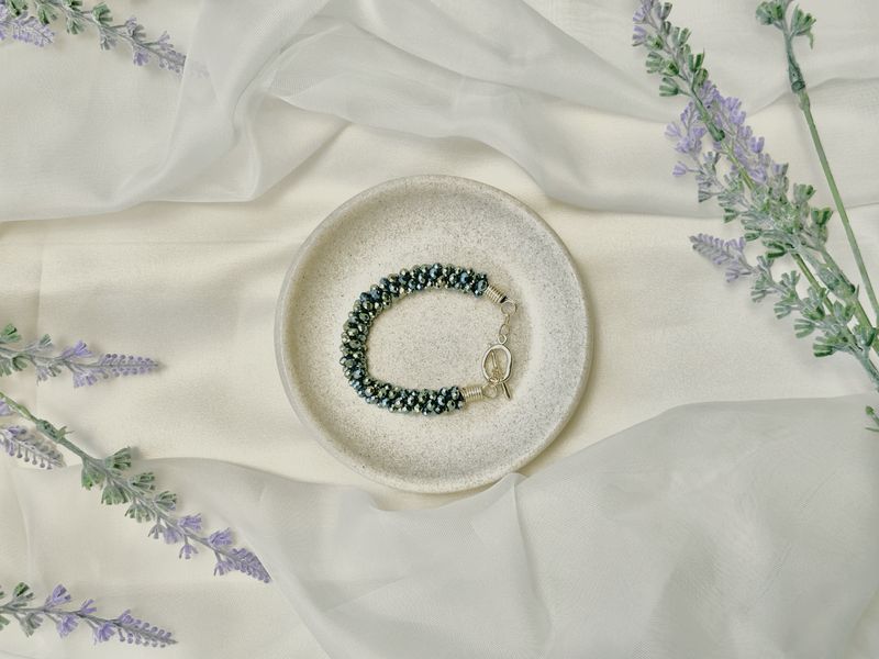 Pulsera Kumihimo Verde-Azul