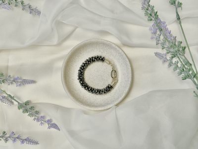 Pulsera Kumihimo Gris-Negro