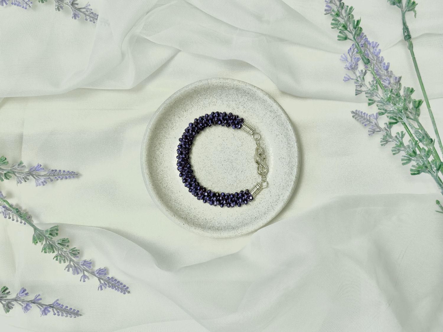 Pulsera Kumihimo Morada Oscuro