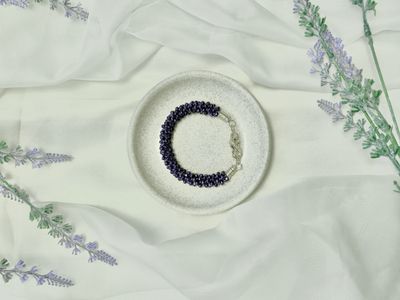 Pulsera Kumihimo Morada Oscuro