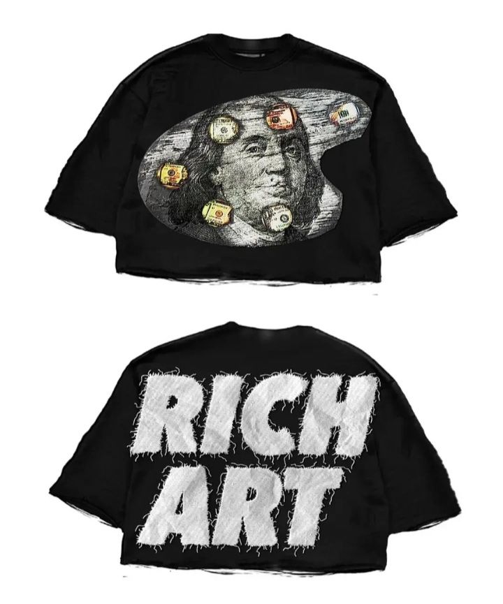 cropped rich art money t-shirt