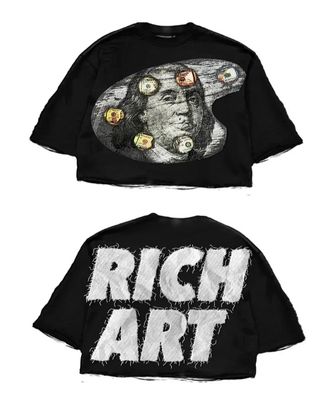 cropped rich art money t-shirt