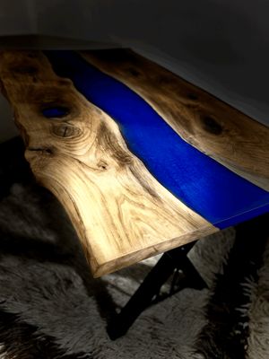 Midnight Ocean Blue Deluxe Dining Room Table