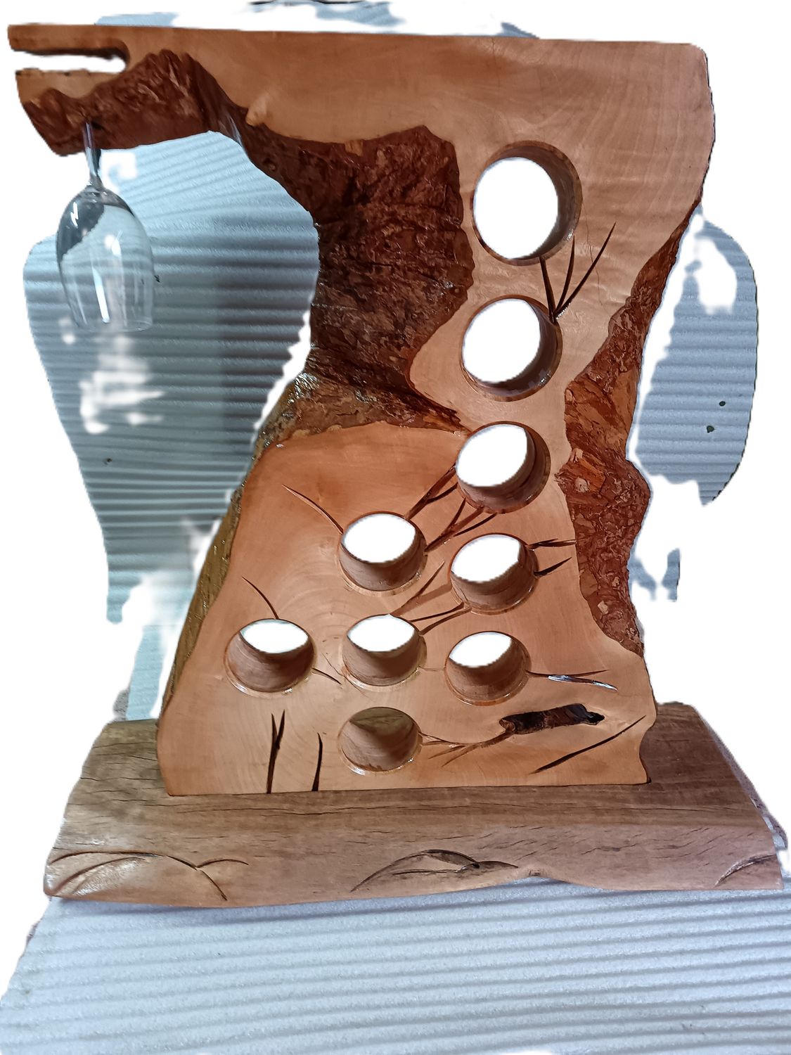 Exotic wood wine racks