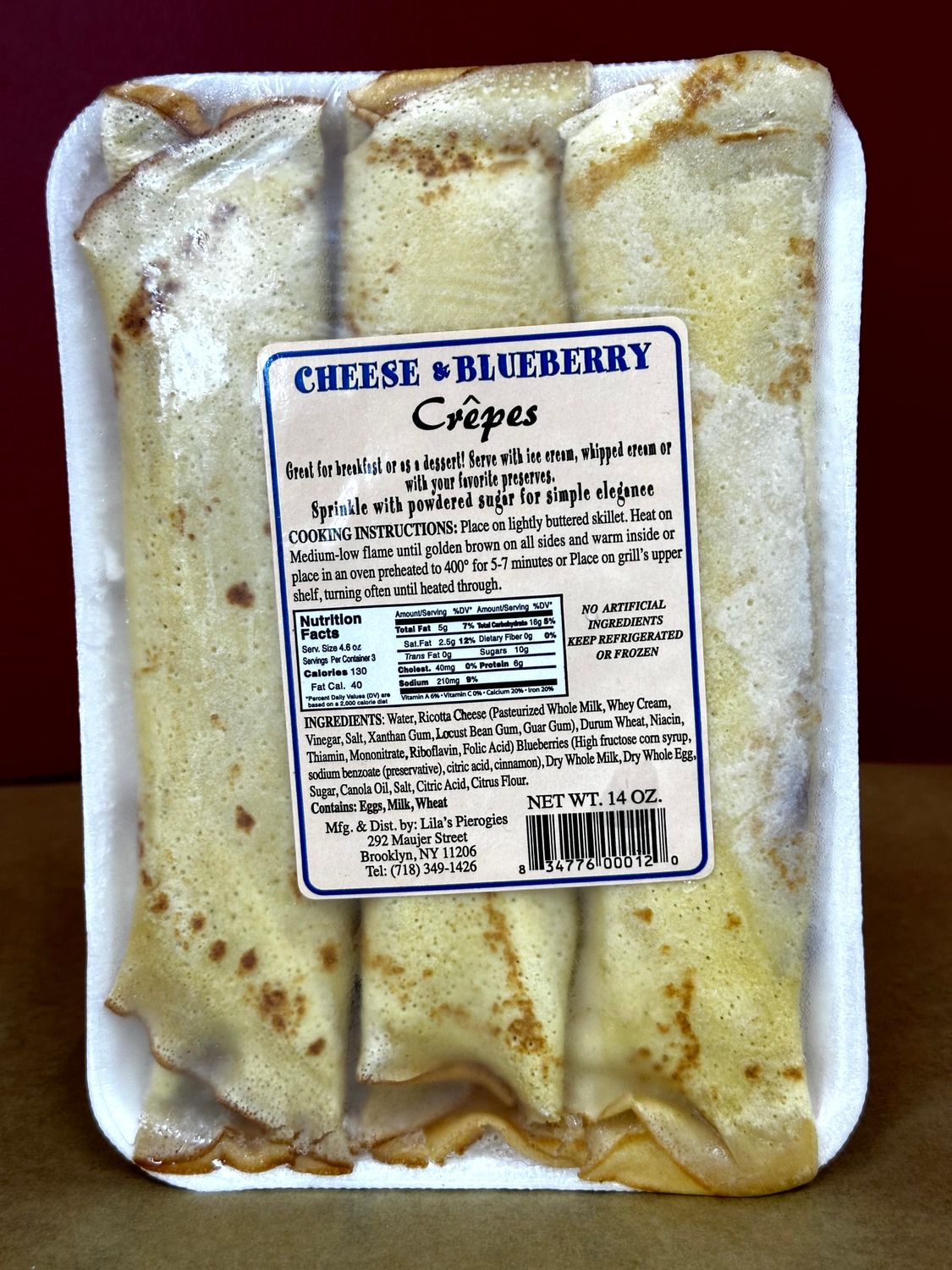 Chesse &amp; Blueberry Crepes (Frozen)