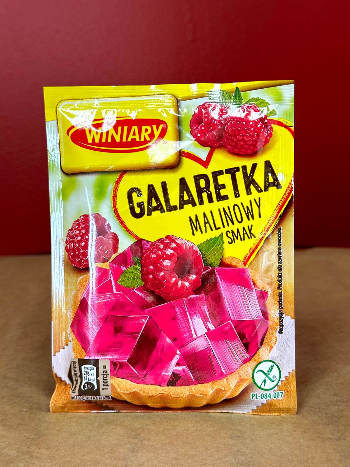 Winiary Galaretka Malinowy Smak 71g  -Raspberry Flavor Jello