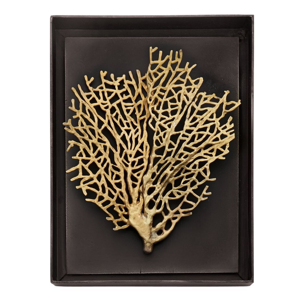 Fan Coral Shadow Box - Gold