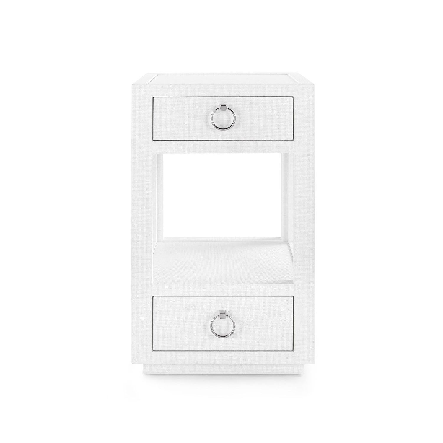 Camilla 2 Drawer Side Table White 17.5W 17.5D 30.5H