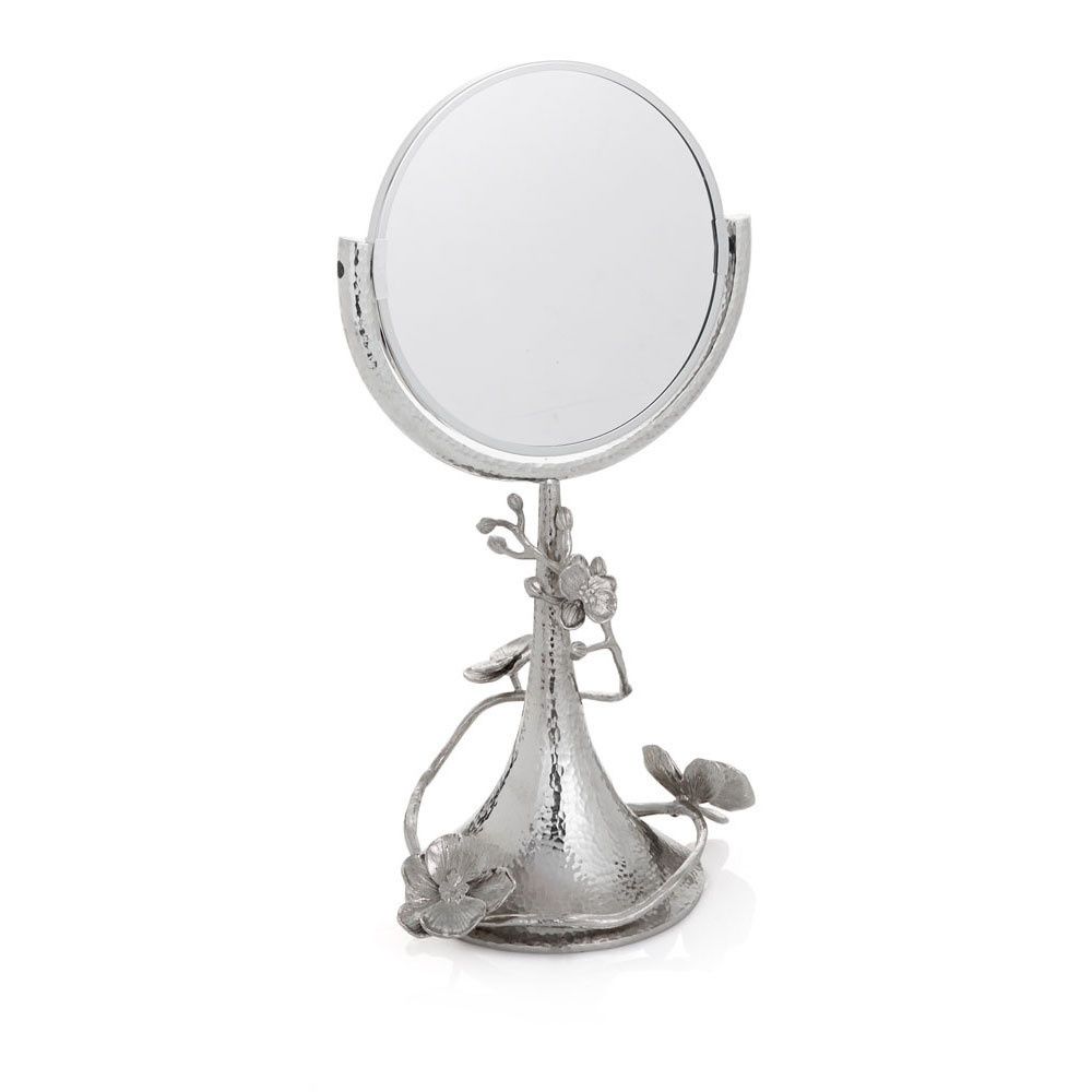 White Orchid Vanity Mirror