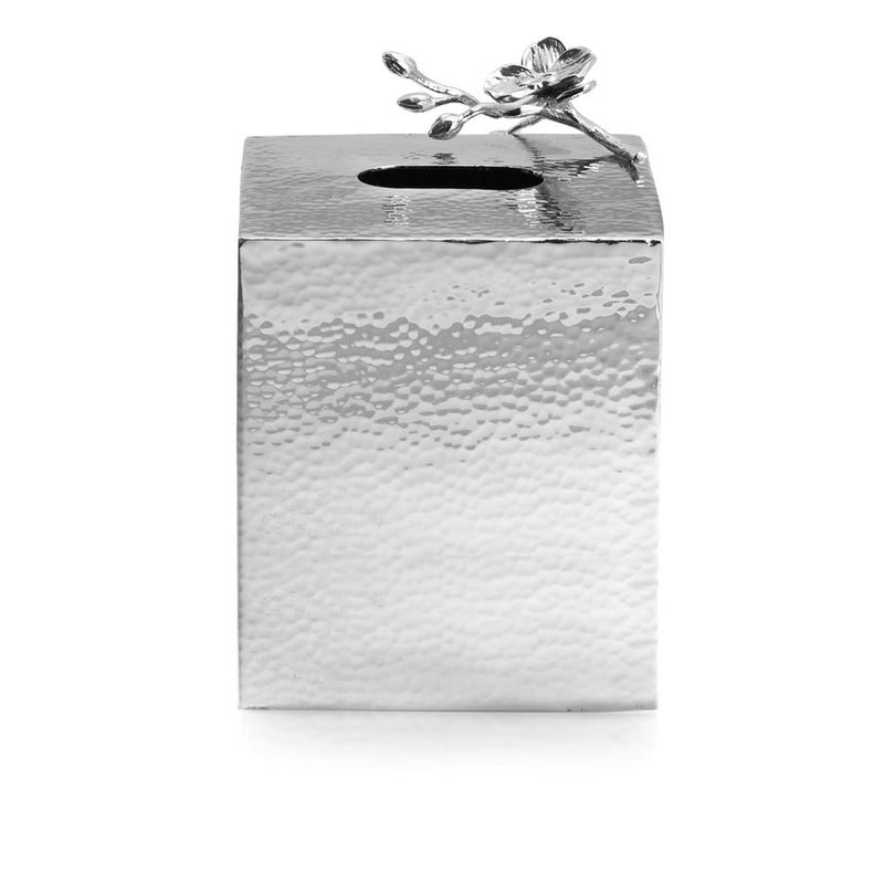 White Orchid Tissue Box Holder