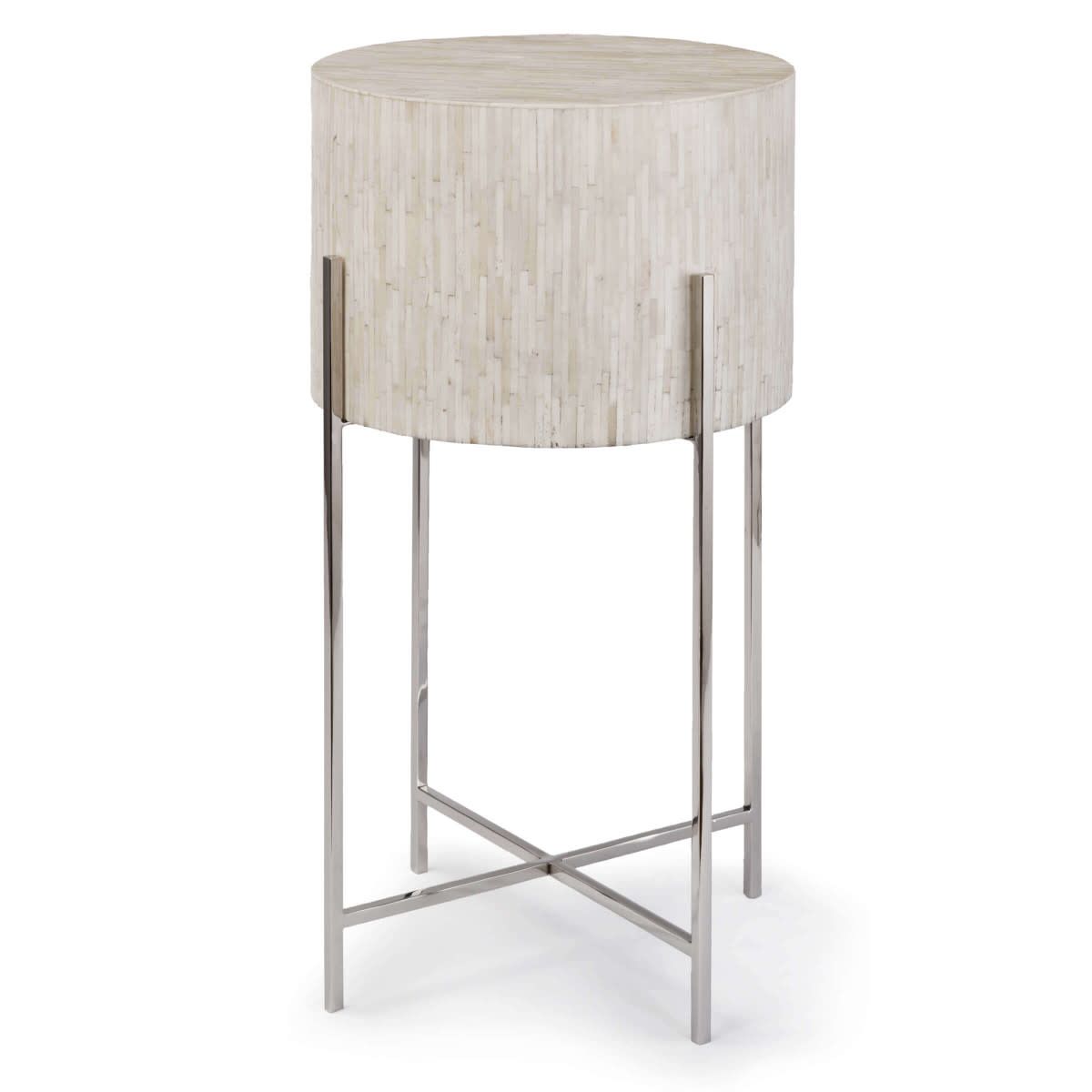 Bone Drum Table 25.25 x 14 w/ Silver