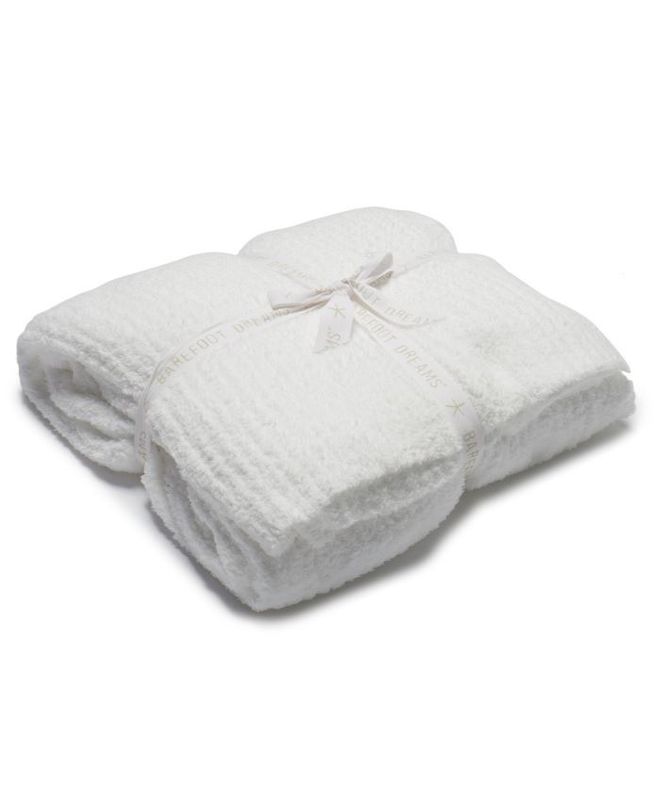 CC Ribbed Bed Blanket White Full/Queen