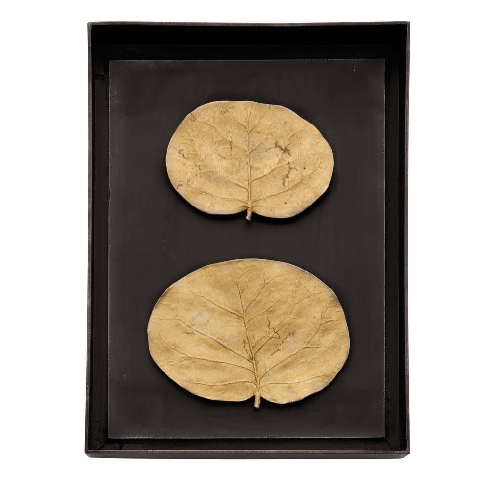 Botanical Leaf Shadow Box - Gold