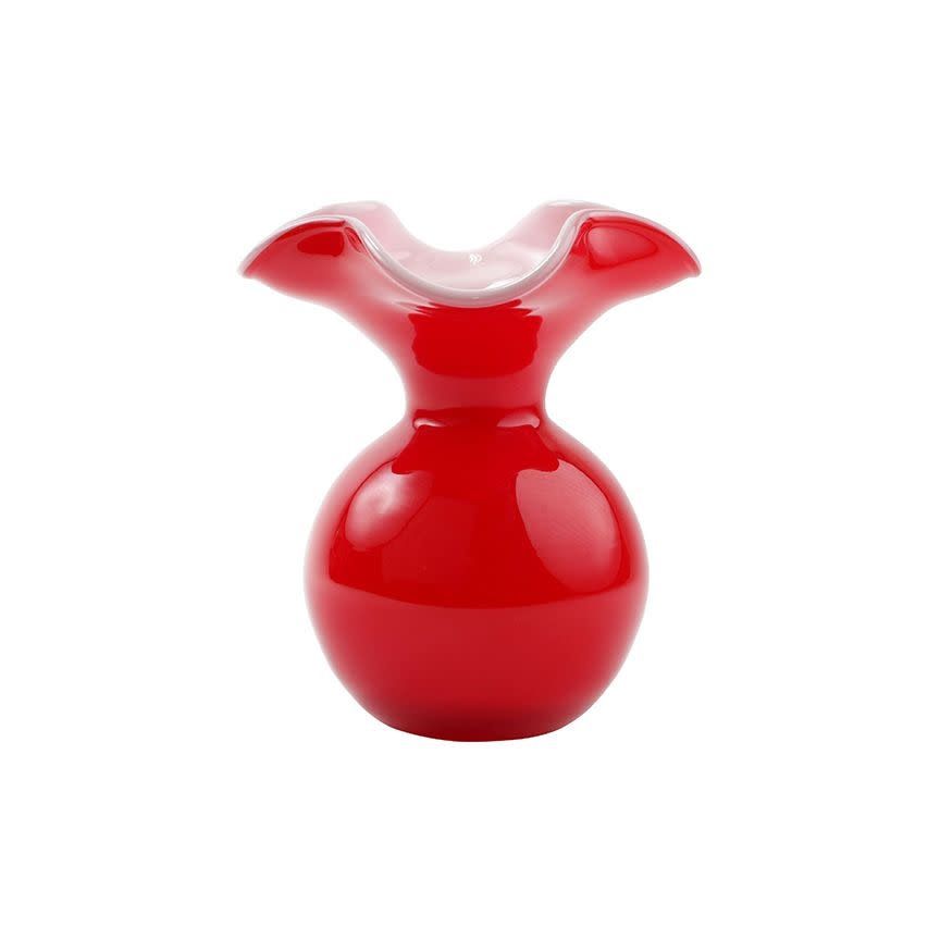 Hibiscus Small Fluted Vase - Red