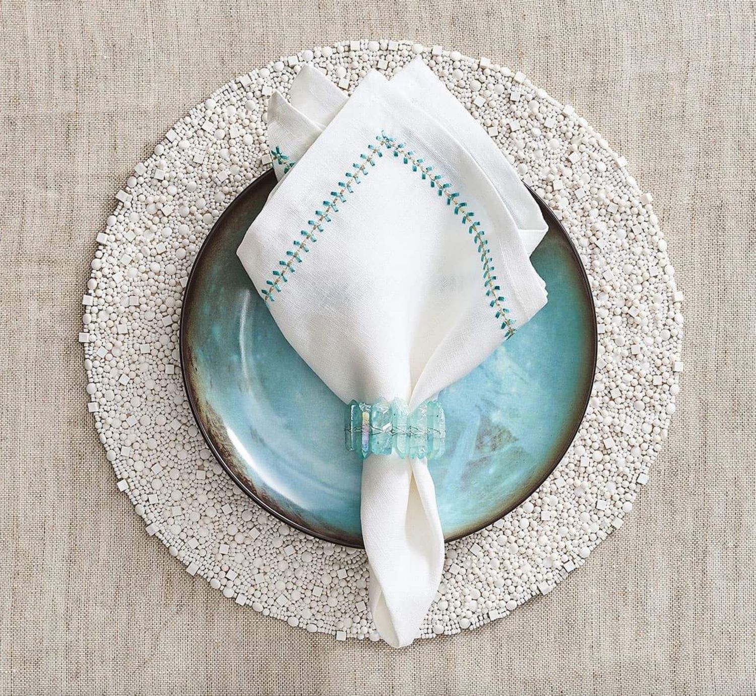 Radiant Napkin Ring In Seafoam